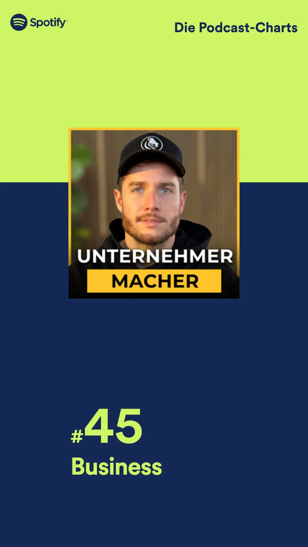 Spotify Podcast Charts Top 45 Business Deutschland - Unternehmer Macher Podcast